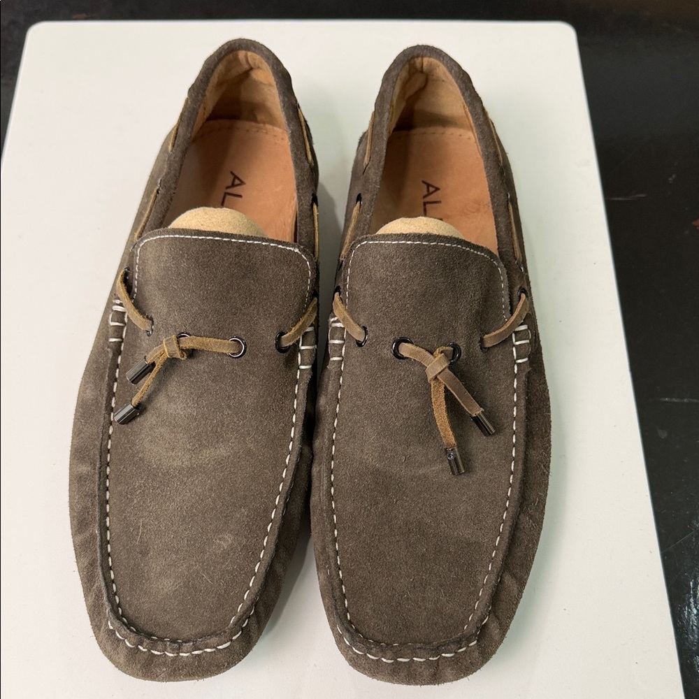 Aldo Men's Brown Suede Slip-On Moccasin Loafers EU 11
